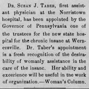 Taber — appointed trustee of Norristown (1 March 1894, Kansas Sunflower)