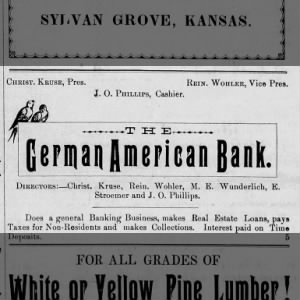 Reinhold Wohler & German American Bank, 1894