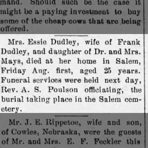 Obituary for Essie Dudley