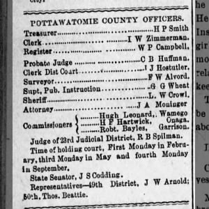 Pottawatomie County Officers