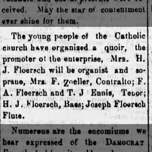 Catholic Church Choir.  Many Floersch's involved