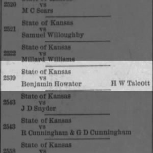 State of Kansas vs Benjamin Howater