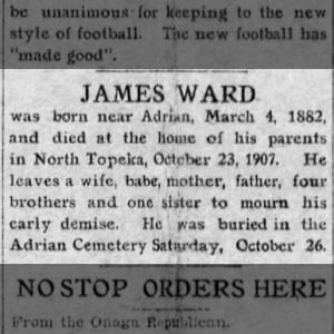 Obituary for JAMES WARD
