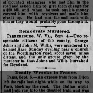 George Johns death, Prairie Press, Lancaster KS