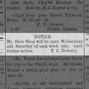 Thomas C Downey - Shoe Shop Hours