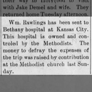William sent to Kansas City Bethany Hospital 