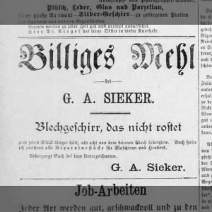 George Adolph Sieker
Written in German 14 Oct 1892