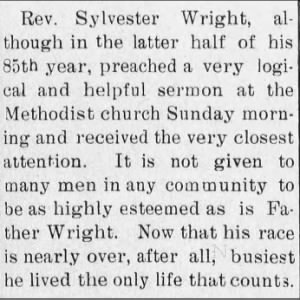 Rev Sylvester Wright at 85 preached  sermon at Methodist church