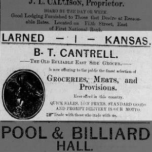 1889 B.T. Cantrell East Side Grocer