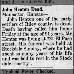 John Henton Dead.
