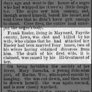 Murder Roser Frank KS 1jul1889