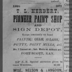 1871 Herbert pioneer paint shop