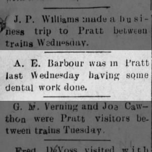 A E Barbour
The Cullison Times, Cullison KS
9 Apr 1915, Fri, p1