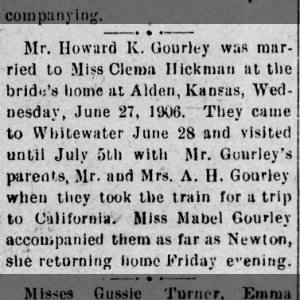 Marriage of Gourley / Hickman