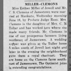 Miller-Clemons were married