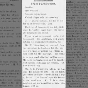 RK leaving Farnsworth Ks, 4-12-1888