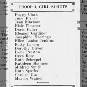 Doris Fuller - Pratt Girl Scouts