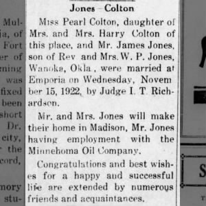 Marriage of Colton / Jones