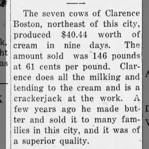 Cows produced cream