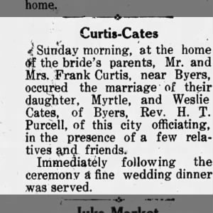 Marriage of Myrtle / Cates
