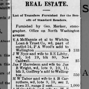 Wellington Daily Standard (Wellington, Kansas) 3 Apr 1895 Wed page 1