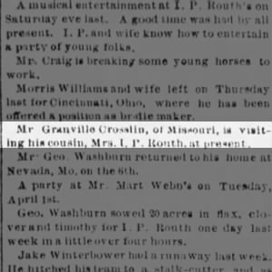 Granville Crosslin visits cousin in Kansas