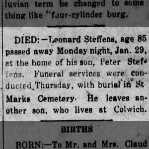 Obituary for Leonard Steffens