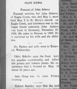 Obituary for John Scheve