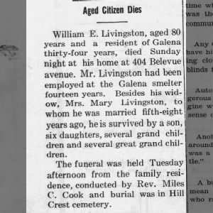 Obituary for William E. Livingston