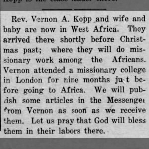 Vernon Kopp - Now in West Africa