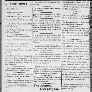 Willis Journal Oct 16, 1897 Local News