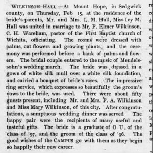 Wilkinson-Hall Wedding