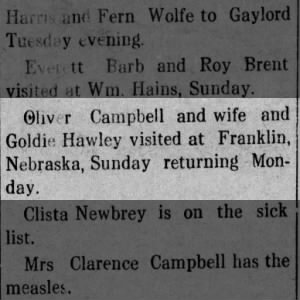 Goldie with Oliver Campbell and Wife - Franklin NE trip