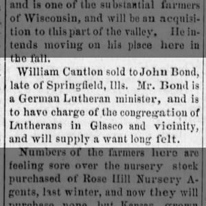 John bond buys farm in Kansas 1878