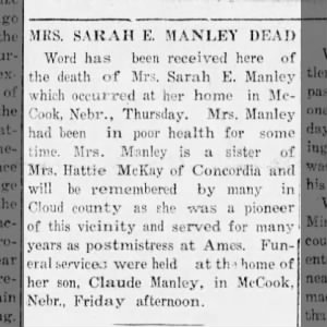 Sarah Manley death