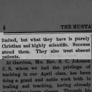 Lawrence A. E. Olds Hodge - The Mustard Seed - Ottawa, KS - October 1, 1888 - Part 2