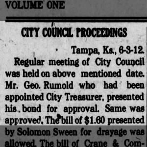 George treasurer of Tampa 1912