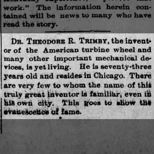 Theodore R Trimby Dr, Gridley Herald, Gridley, Kansas, USA, Fri 7 Feb 1896