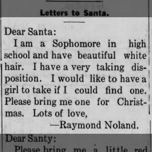 *Noland, Raymond - 1925 Dear Santa
