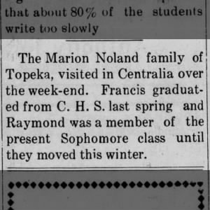 Noland, Marion - 1926 Moved to Topeka