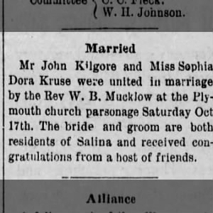 Marriage of KUgore / Kruse