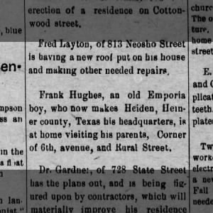 frank moves to tx  4-26-1899