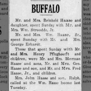 Mr. and Mrs. Herman Haase Visit Mrs. Henry Pflughoeft.