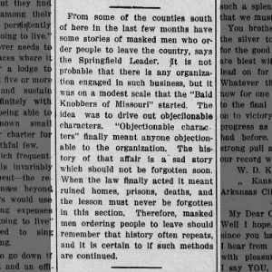 Bald Knobbers of Missouri_The AHTA Weekly News_St Paul Kansas_Thur 17-Jul-1913 page 4
