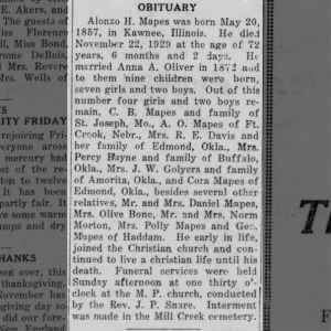 Obituary for Alonzo H. Mapes
