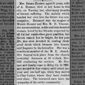 Obituary for Emma Hosmer