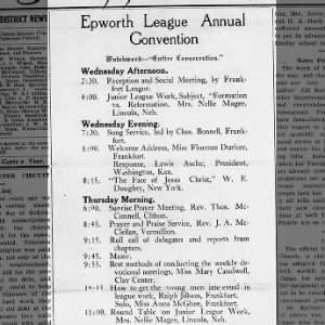Mary Caudwell - 1909 - addresses Epworth League convention