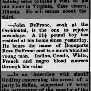 Birth announcement The Lyons Daily republican Dec 26, 1887