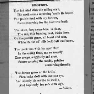"Drought," a poem