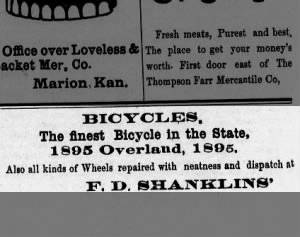 FD Shanklin ad 1895 Overland